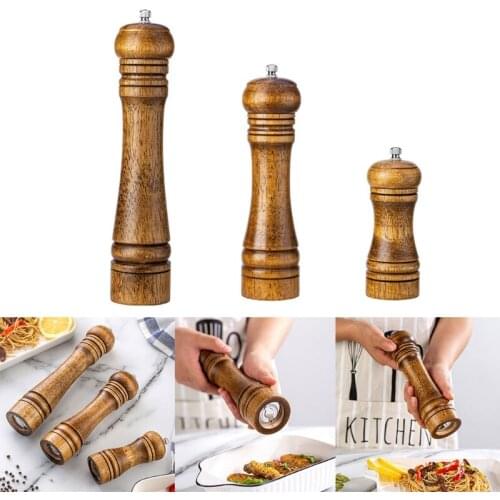 Adjustable Manual Oak Solid Wood Salt Pepper Grinder Seasoning Spice Mill Tools Kitchen Accessories
