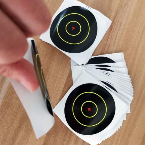 100 pieces Self–adhesive Target 7cm 3 inches shooting target paper Target Stickers for shooting Target practice Description: Sel