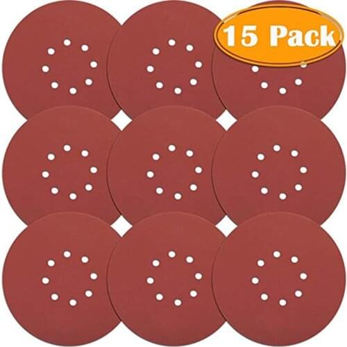 Drywall Sander 80 150 240 Grit 9inch Sanding Discs Hook and Loop Sandpaper 15 Pack Grit Sanding Discs Sandpaper