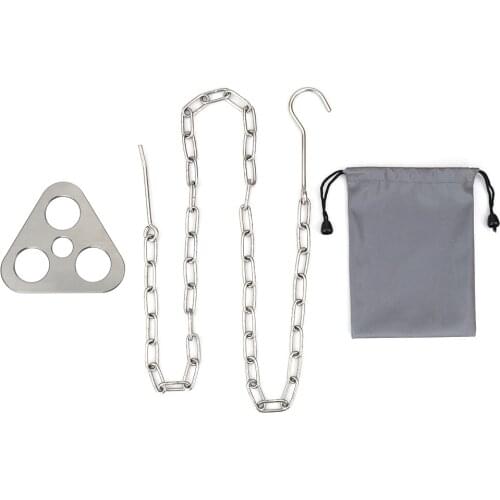 Barbecue Rack Campfire Holder Cooking Picnic Tripod Stainless Steel Triangula Tripod Holder Hanging Pot Bracket Grill Portable