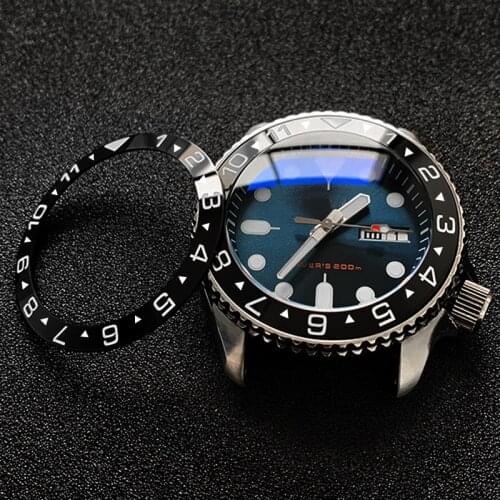 Luminous Sloped Ceramic Bezel insert Slopping bezel 38*30.6mm For Seiko SXK007 MOD watch parts