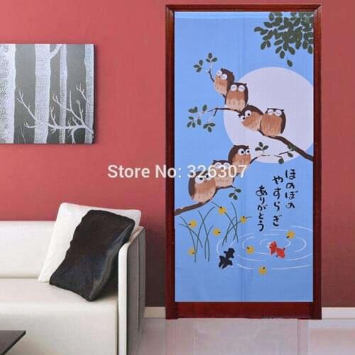 Taiwan Japan owl recruit blessing god good luck cloth curtain home act portiere hangings 100% Polyester Thicken Door Curtain