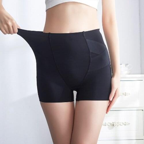 High Waisted Traceless Safety Pants, No Hemming, Underpants, Belly Closing Underwear, Womens Hip Lifting, Graphene Bottom Boxer