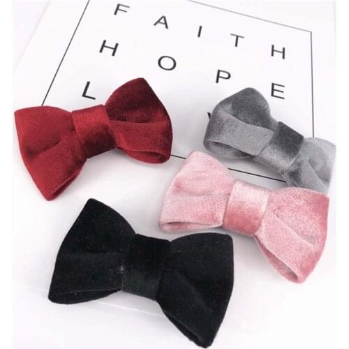 8cm Velvet Bow Hair Clip Hairpins Women Girls Princess Headdress Cute Hair Grip Headwear Children Hair Accessories