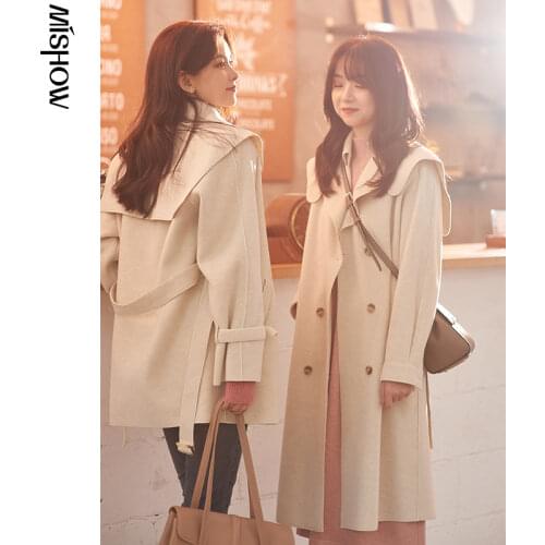 MISHOW 2020 Winter Double-faced Wool Coat For Women Outdoor Warm Clothing Female Casual Jacket Female Outwear Coats MX20D9751