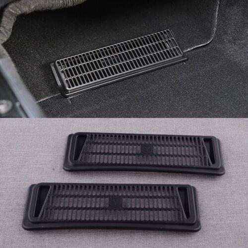 2Pcs Car Black Under Seat Air Flow Vent Outlet Intake Filter Protection Cover ABS Plastic Fit For Tesla Model Y 2021 2020