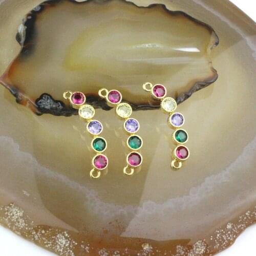 20pcs/lot Colorful cubic zircon micro pave charm connector,multicolor cz plating connector,bracelet/necklace jewelry component