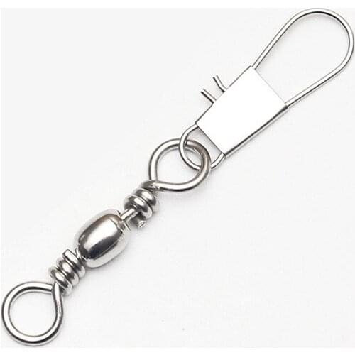 25pcs Stainless Steel Barrel Swivel with Interlock Snap fishing swivel snap fishing hook accessories 5/0#-16