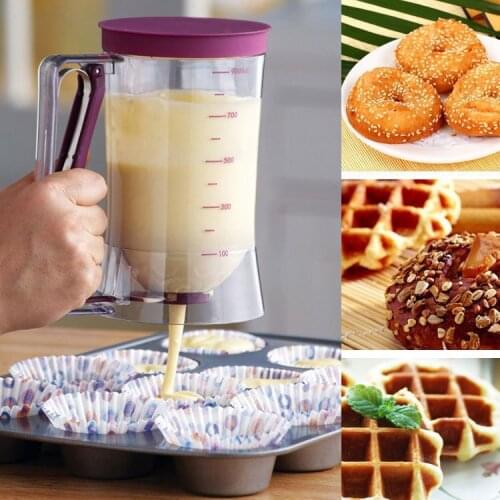900ml Baking Essentials Tool Cup Cake Pancake Muffin Dough Dispenser Funnel batter Cream Separator Valve Measuring new arrival