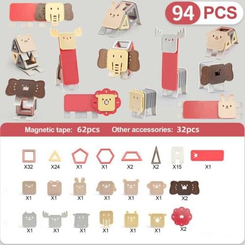 94pcs Mini Magnetic Building Blocks Magnetic Set Model Animals Magnets DIY Magnetic Blocks Educational Toys