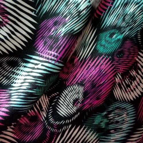 Satin fabric Glossy Charmeuse abstract print Satin Fabric Polyester Tilda Floral Satin Fabrics