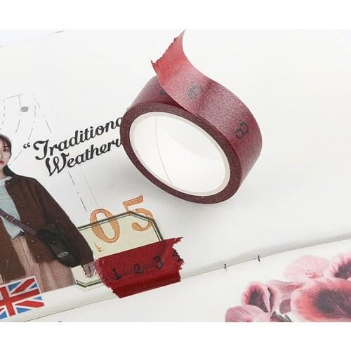 Basic Digital Magic Red Color Masking Washi Tape Decorative Adhesive Tape Decora Diy Scrapbooking Sticker Label Stationery