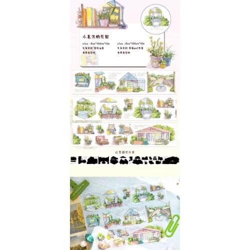Big Size Little Garden Washi Tape for Card Making Bullet Journal DIY Scrapbooking Decorative Sticker