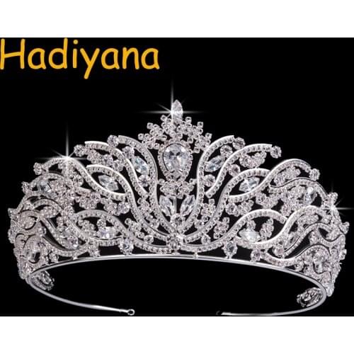 Hadiyana Shining AAA Zircon Crown Jewelry Accessories Fairy Headdress Crowns Girls Princess Party Celebration Hair Tiaras BC3616