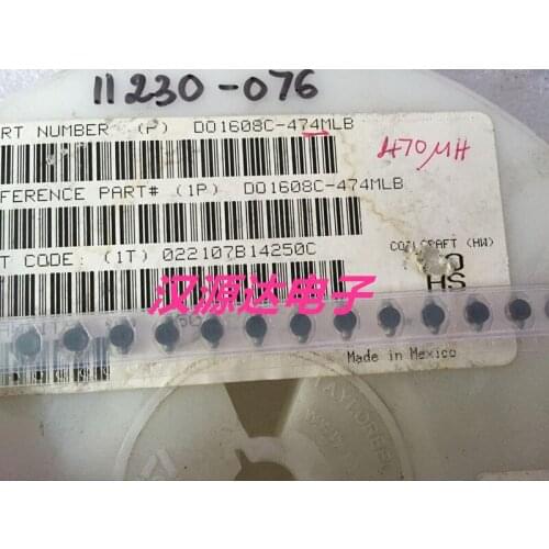 DO1608C-474MLB 470UH 0.26A 6.6X4.45X2.92MM Fixed Inductors DO1608C Pwr Inductor 470 uH 20 % 0.26 A