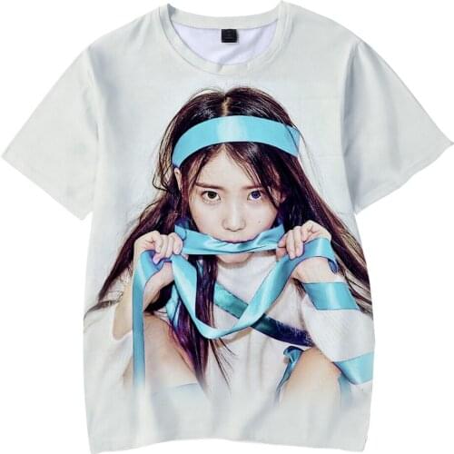 3D Cute Boys/girls Tshirt Kpop Singer IU T-shirt Summer Kids Short Sleeve Casual Harajuku Streetshirt Unisex Lee Ji Eun Clothing