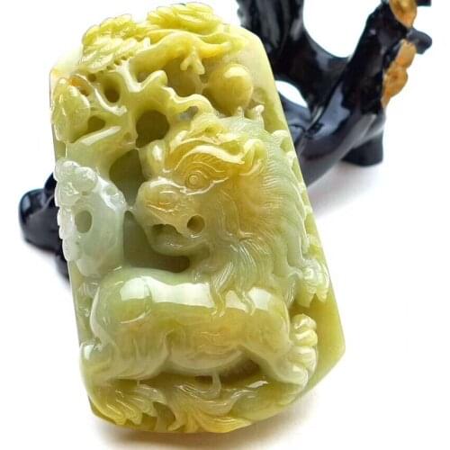 Jadeite A good kind of fine yellow all the way to the Lion pendant ep2904