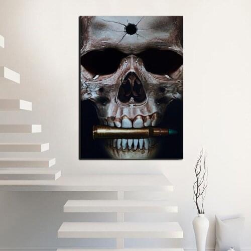 Music Skull skeleton Poster Canvas Painting Wall Art Day Of The Dead Face Pictures HD Print Piano Living Room Drop shipping