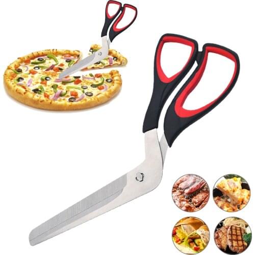 Kitchen Cutter Removable Pancake Slicer Steak Cooking Multifunctional Sharp Blade Stainless Steel BBQ Easy Clean Pizza Scissor