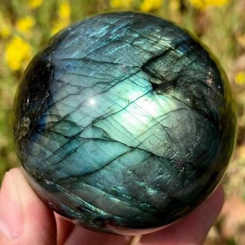 Labradorite Sphere Natural Quartz Crystal Ball Meditation Healing