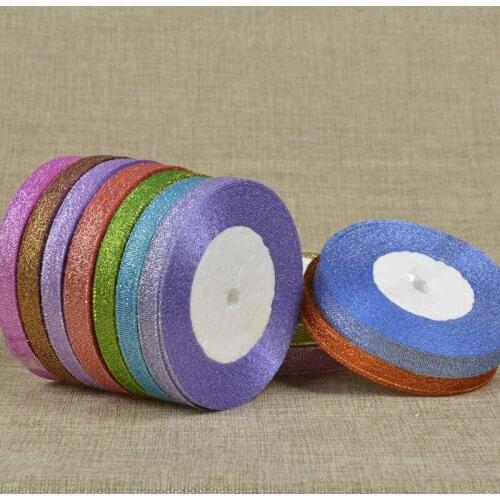 25Yards/roll 10mm Glitter Ribbon Wedding Party Decoration Handmade Ribbon Gift Wrapping Hair Bowknot DIY Christmas Home Ribbon