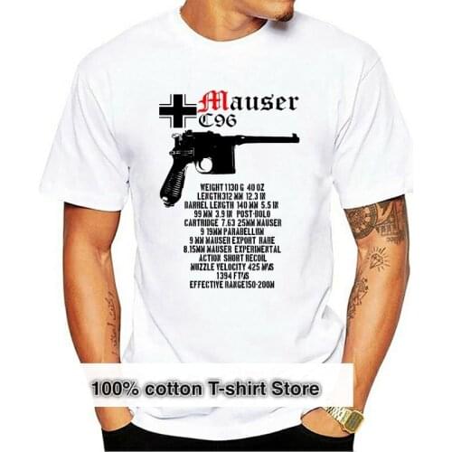 Mauser C96 Gun Germany Wwii - New Cotton White Tshirt