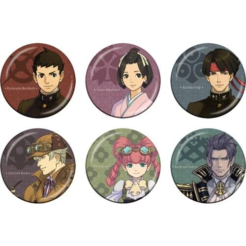 Gyakuten Saiban 2 Game Badge Ace Attorney Ryunosuke Naruhodo Metal Badge Brooch Pin