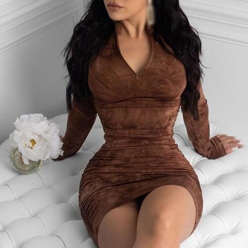 Fashion Women Maxi Sexy Night Club New Styles Round Neck Autumn Long Sleeve Dresses Summer Womens Clothing