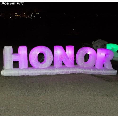 Nice looking oxford material inflatable letter "HONOR" model,1.2m H inflatable ground decorations lighting balloons