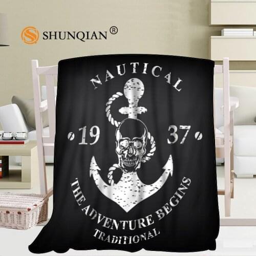 Custom Anchor Blanket Blending Fabric 56x80inch 50X60inch 40X50inch Sofa Bed Throw Blanket Kid Adult Warm Blanket