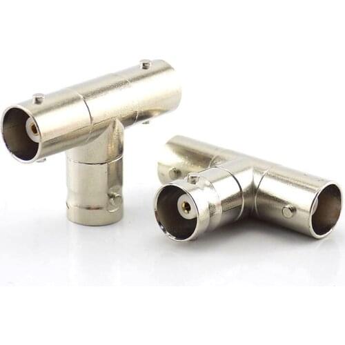 2pcs BNC Female Connector to 2 Female BNC Coupler Splitter Plug Adapter 3-way video adapter / monito A7