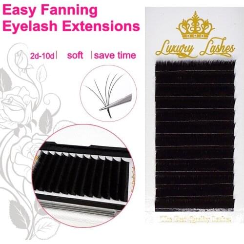 Easy fan eyelash extension volume eyelash 3d 4d 5d 6d free camellia fanning eyelash extensions black soft individual eyelashes