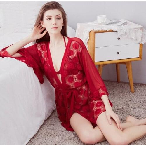 New Sexy Underwear Women Sexy Lingerie Ladies Lace Transparent Conjoined Dress Suit Erotic New Design Hot Free Shipping