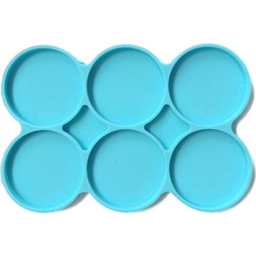 Silicone 6-Cavity Round Cake Mold Resin Coaster Disc Like Mold for Layer Cake Resin Coasters Handmade Soap Non-Stick DIY Molds