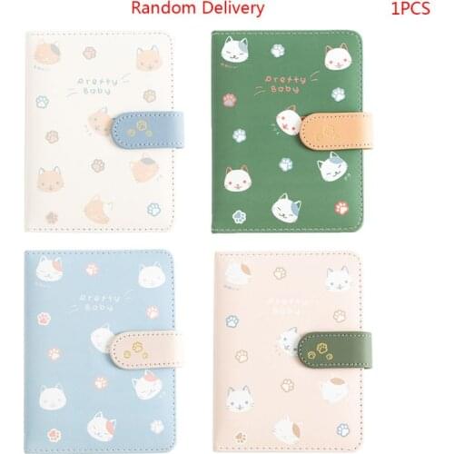 Cute Cat Student Notebook Journal Schedule Planner Agenda PU Leather Cover Memo