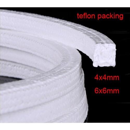 4mm 6mm packing sealing tape seal belt Pure PTFE Oil Packing polytef sealing strip Corrosion resistant acid base pressure