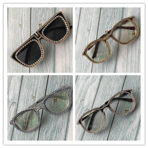 Vintage Small Round Diamond Sunglasses Women 2019 Brand Designer Fashion Steampunk Colorful Rhinestone Shades UV400 Oculos