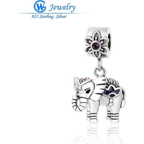Vintage Sterling Silver Jewelry Wholesale Elephant Pendant Charm For Necklace&Bracelet Gw