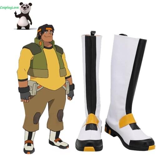 Voltron: Legendary Defender Hunk Garrett White Black Shoes Cosplay Long Boots Leather Custom Made