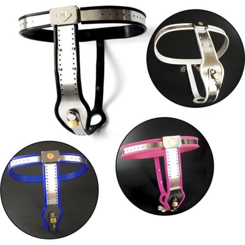 T Type Female Chastity Belt Adult Games Bondage Lock Stainless Steel Silicone Chastity Device Sex Toys For Woman Strapon Panty
