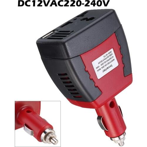 1pc 150W 12V DC To 220V AC Cigarette Lighter Power Supply Car Power Inverter Adapter 0.5A USB Charger Port Audio Transformer