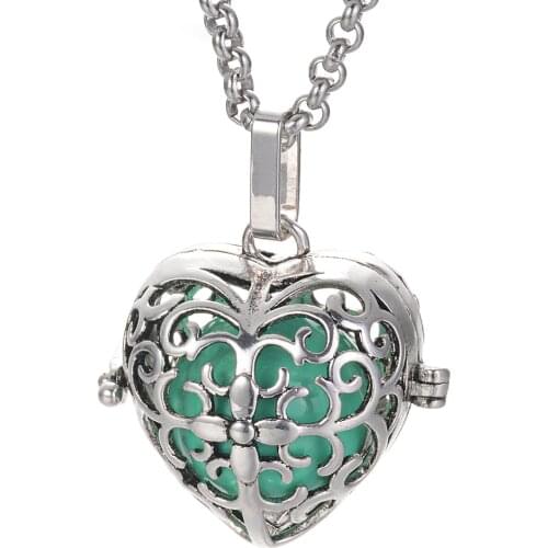 10pcs/lot Winter New Angel Locket Necklace Perfume Locket Copper Metal 3 Colors with Stainless Steel Chain VA-1008*10