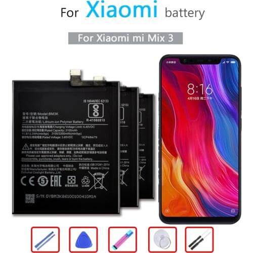 3200mAh for xiao mi BM3K Mobile Phone Battery For Xiaomi Mi Mix 3 Mix3 Bateria + Free tool