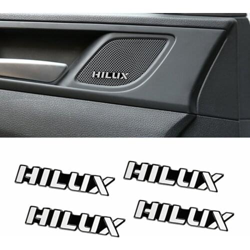 4pcs 3D aluminum speaker stereo speaker badge emblem Sticker for Toyota Hilux surf vigo revo 2017 2018 Accessories Car Styling