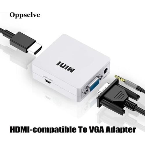 HDMI-compatible to Mini HD 1080P VGA Adapter Converter With Audio Video Box Adapter For Notebook PC Laptop for HDTV Projector TV
