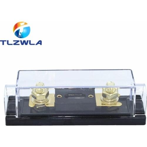 1set ANL-H ANL-B Transparent Car Fuse Box ANL Fuse Holder Distribution in line 0 4 8 GA Positive With ANL Fuse Fusible 100A 200A