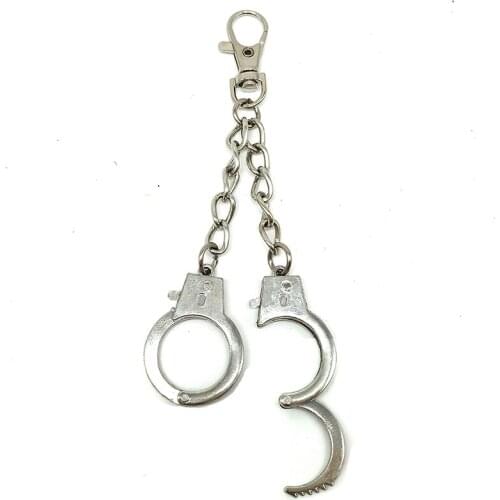 Pants Chain Unisex Trendy Metal Handcuffs Shape Chains Silver Punk Hip-hop Keychain Jewelry