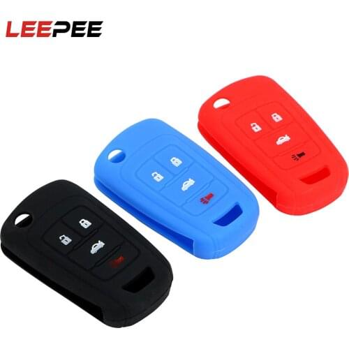 LEEPEE Car Remote Key Case Flip Key Shell Cover Silicone Key Protect Bag For Buick Chevrolet AVEO CRUZE Auto Accessories