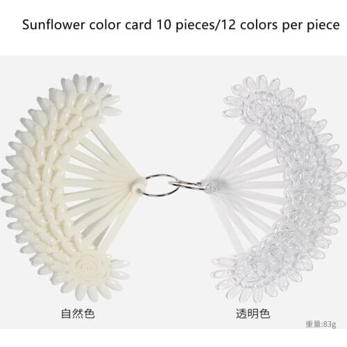 Nail Art Display 1Set False Nail Tips Clear Oval Fan Style Nail Swatch Polish Stand Tips Practice Manicure Tools