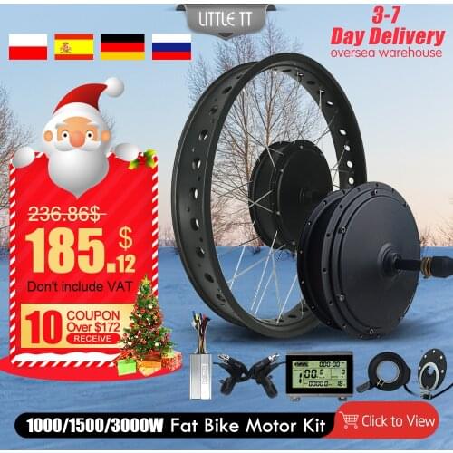 Electric Fat Bike Motor Wheel 20 26 Inch 4.0 Tyre 48V1000W 1500W 72V 3000W Snow Electric Bicycle Conversion Kit